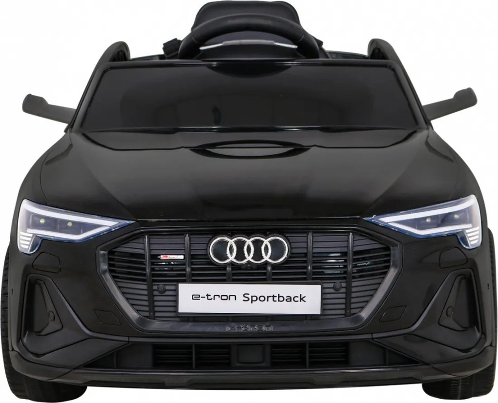 Ramiz Audi E-Tron Sportback pre deti Čierna + Pilot + pohon 4x4 + pomalý štart + rádio MP3 + LED