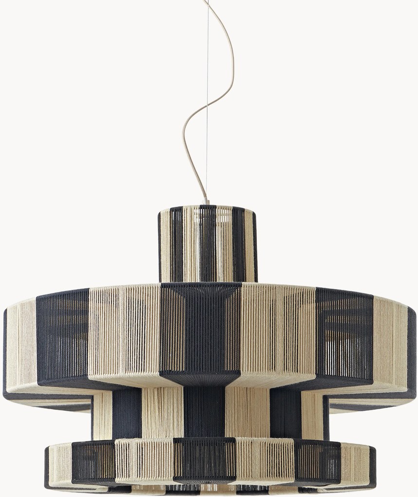 Veľké závesné svietidlo z ľanových vlákien Lace