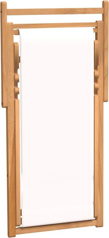 Multidom Kreslo na terasu, tíkové drevo 56x105x96 cm, krémové