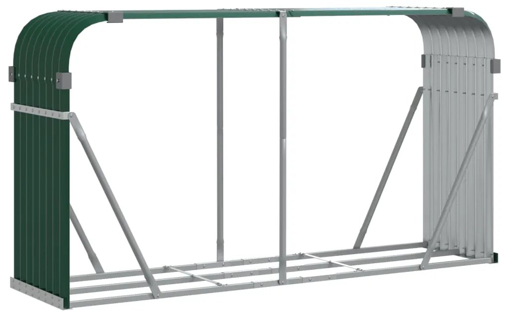 Držiak na polená zelený 234x45x100 cm pozinkovaná oceľ