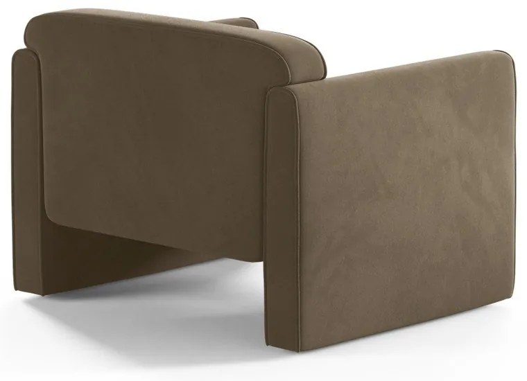 Taupe zamatové kreslo Abby – Micadoni