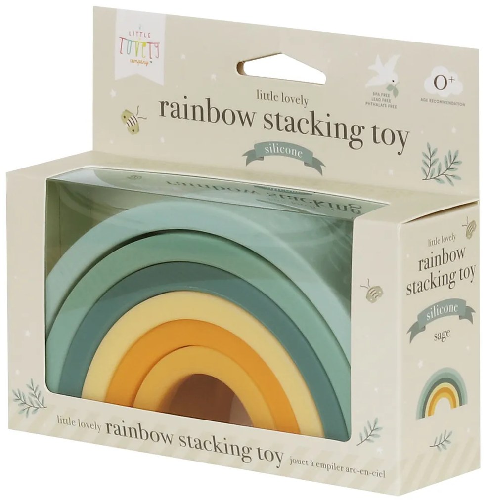 A Little Lovely Company - montessori stohovacia dúha - zelená a žltá