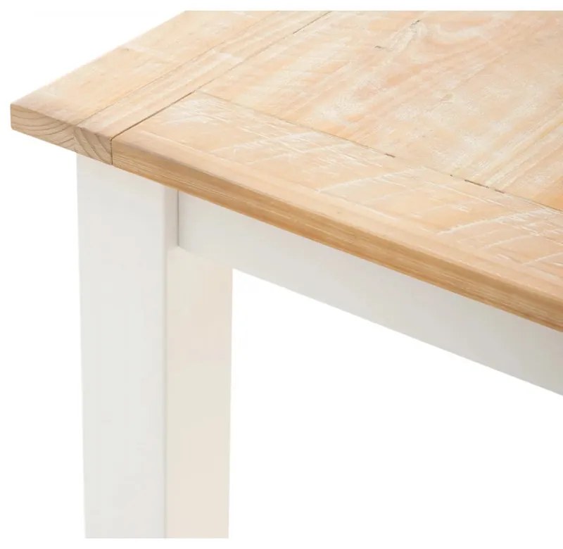 furniture-nabytek.cz - Masívny jedálenský stôl Capera z borovice a MDF, lakovaný, biela/hnedá – 160x90 cm