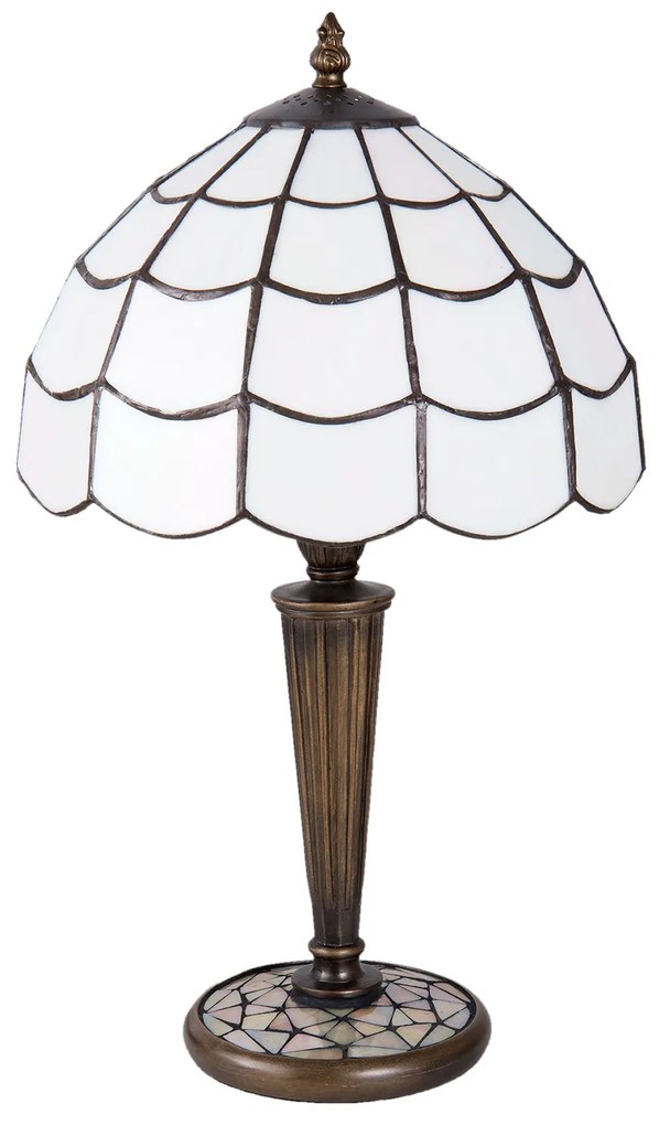 Rustikálna tiffany lampa WHITE 25*43 Mosaic Base