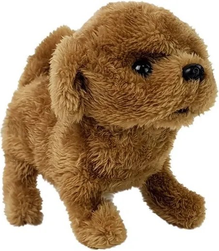 LEAN Toys Interaktívna batéria Pes Brown Walks pohybuje chvostom Zvuk