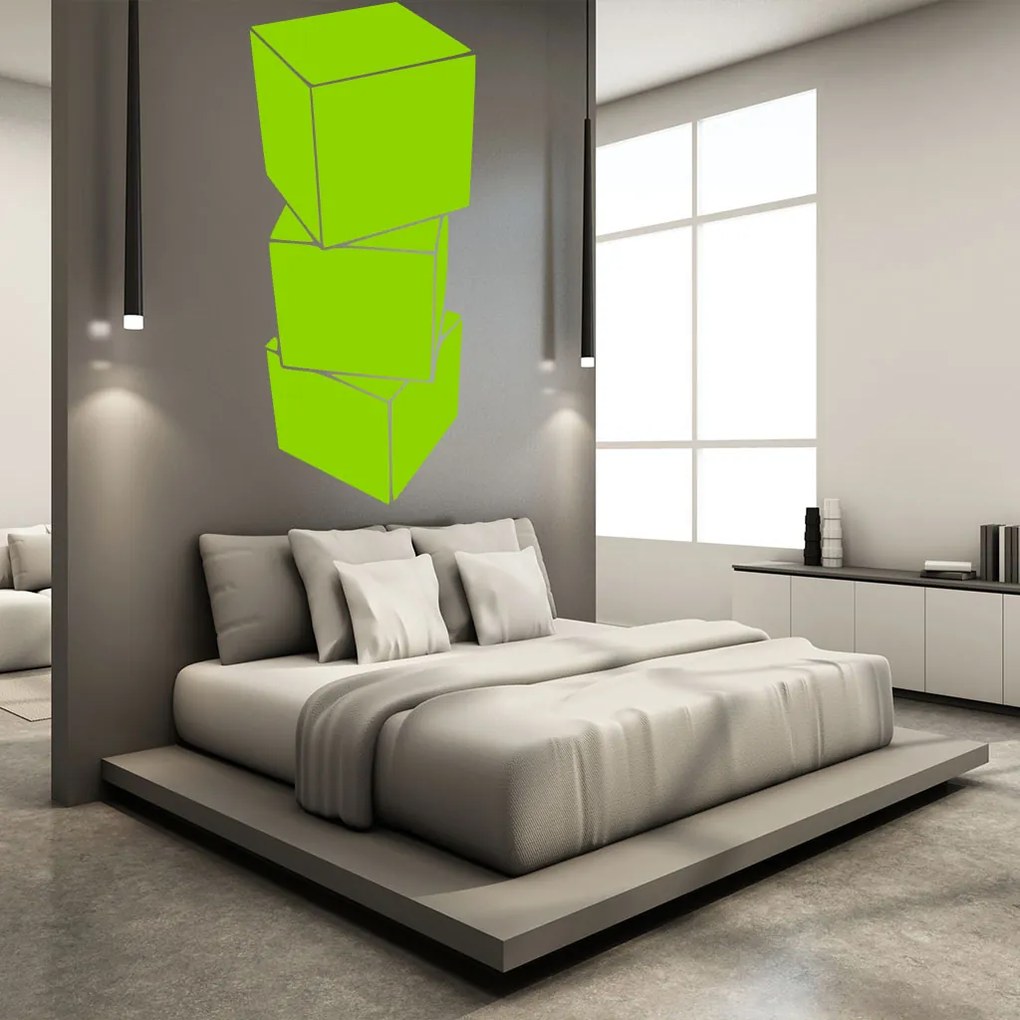 Veselá Stena Samolepka Kocky 3D Farba: bílá, Veľkosť: 80 x 36 cm