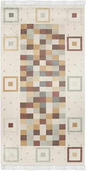 Béžový zamatový koberec Deri, 150 × 80 cm