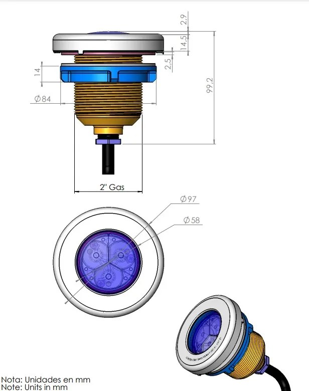 SET 4 x Mini-LED RGB reflektor nerez + biela krytka