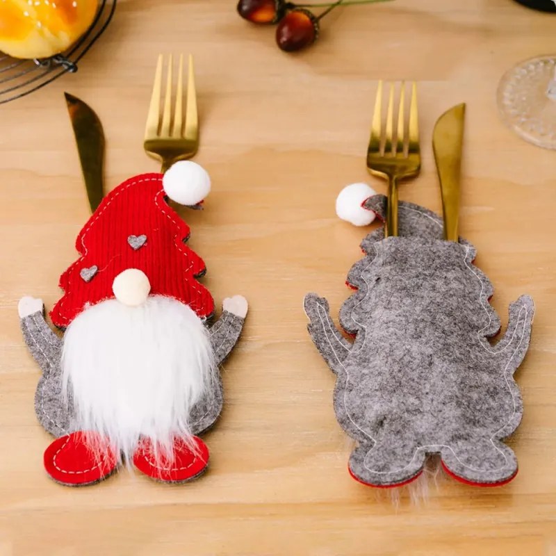 Puzdro na príbor SANTA GNOME červené, 1 ks