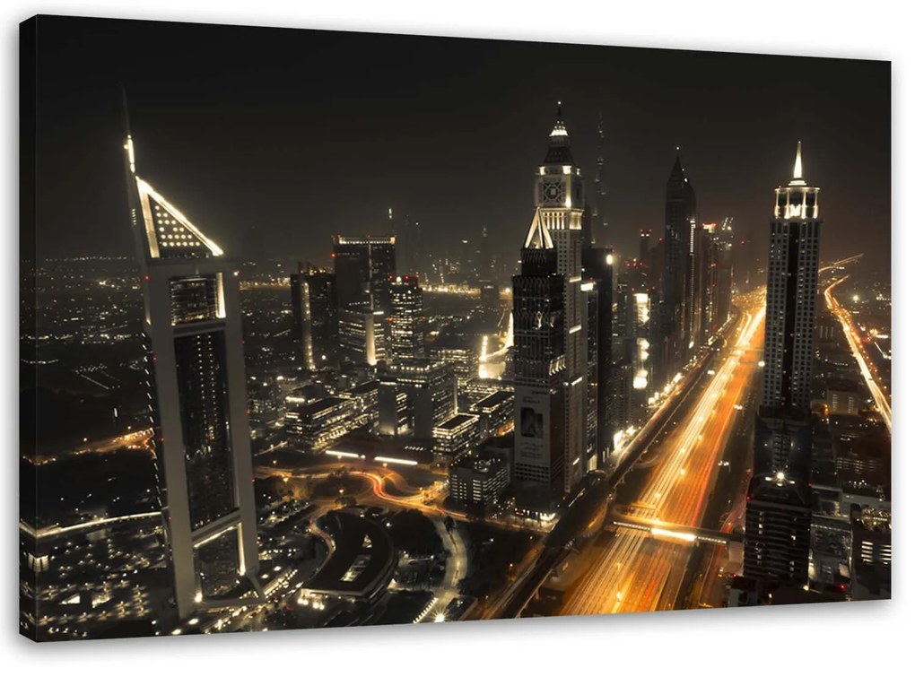 Gario Obraz na plátne Panoráma Dubaja v noci Rozmery: 90 x 60 cm