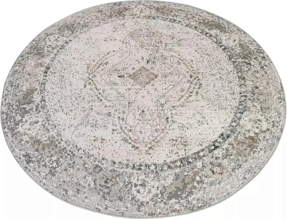TA Koberec D711A BIELY VIZON VALLEY ROUND Rozmer: 200x200 cm