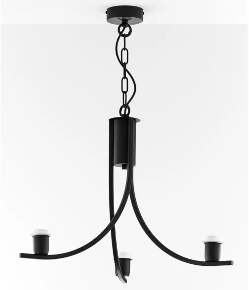 Jupiter 2106- Luster na reťazi ARTHUR 3xE27/15W/230V čierna/oranžová/mramorový dekor