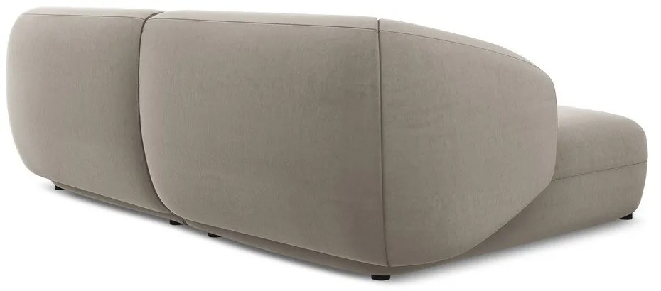 Béžová zamatová rohová pohovka (ľavý roh) Moana – Makamii