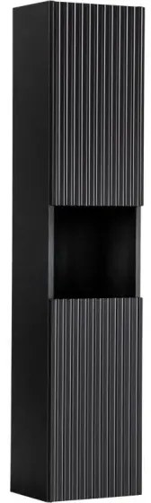 Kúpeľňová zostava Nova Black Beyond 5 so skrinkami a umývadlami čierna/dub evoke