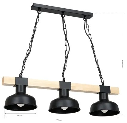 Luster na reťazi FARO 3xE27/60W/230V