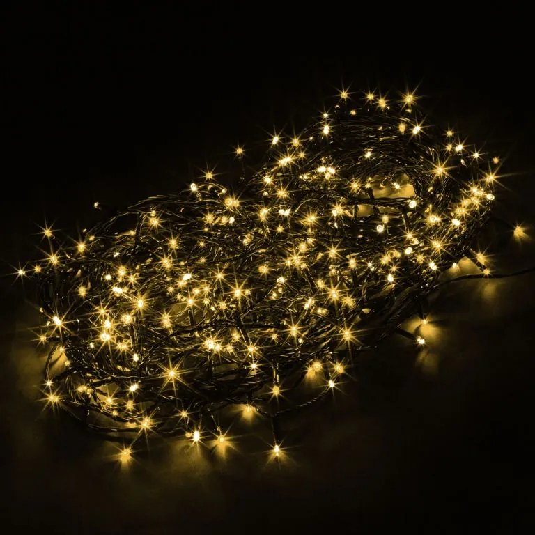 VOLTRONIC® 59744 Vianočné LED osvetlenie 20 m - teple biela 200 LED + ovládač - zelený kábel