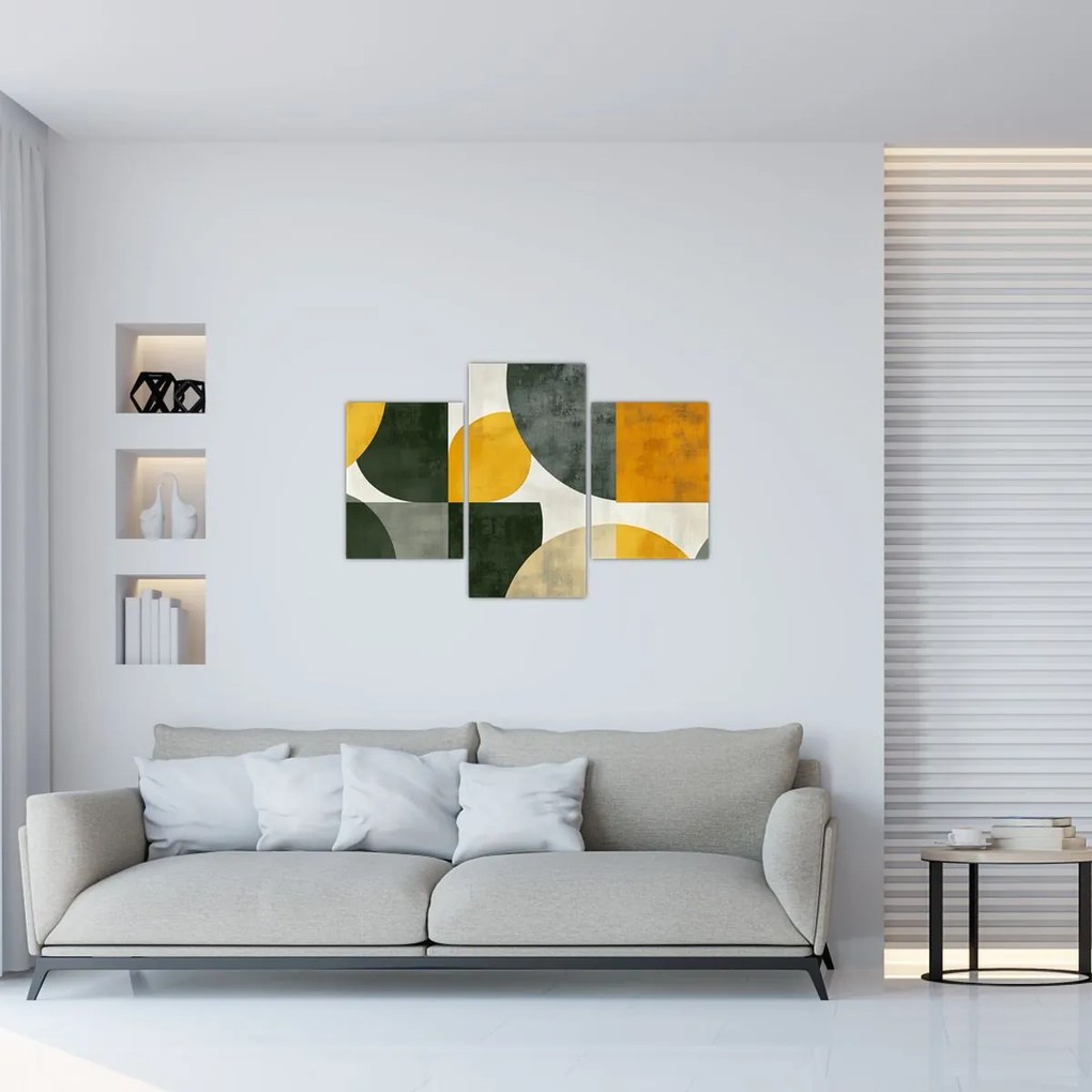 Obraz - Abstrakcia v olivovej farbe (90x60 cm)