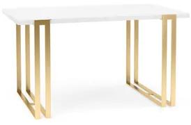 Jedálenský stôl EWEN II 120 cm - biela / zlatá