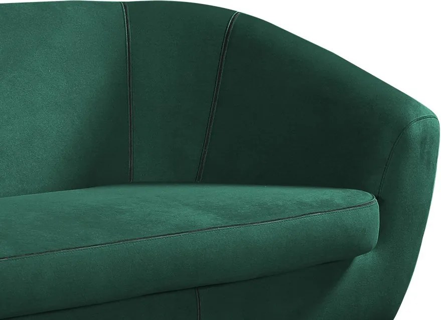 Trojmiestna pohovka Olivio, fľaškovo zelená zamatová  látka