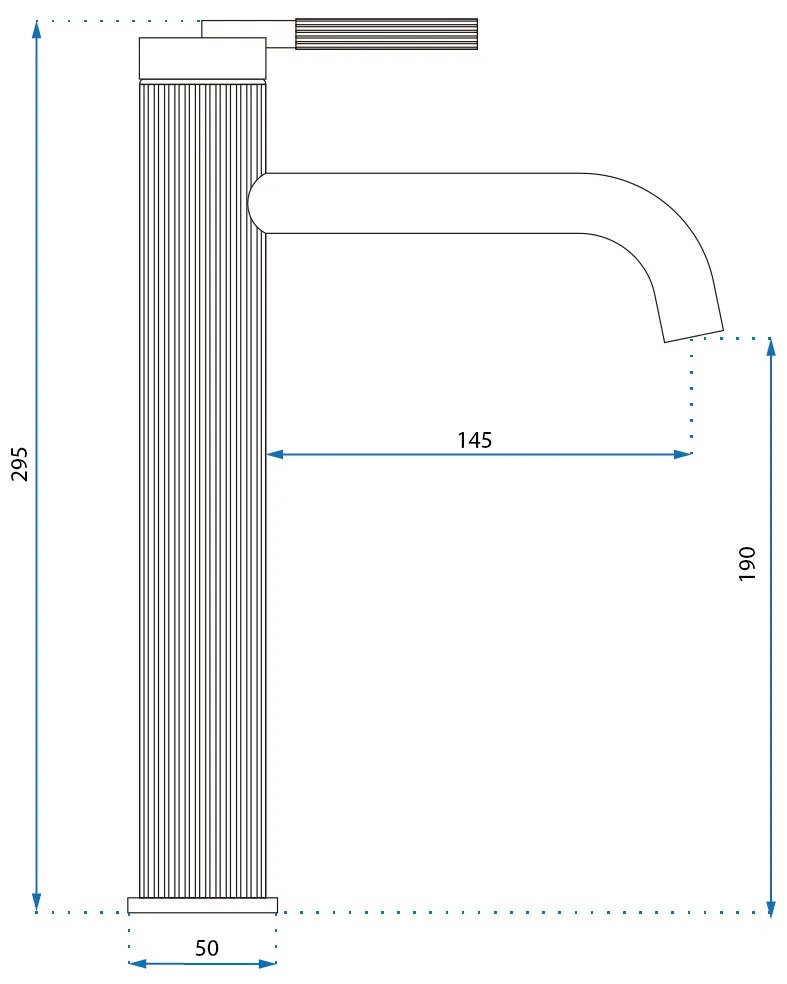 Rea Argon, vysoká umývadlová batéria h-295, zlatá lesklá, REA-B7803