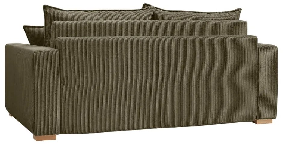 Zeleno-hnedá menčestrová rozkladacia pohovka 225 cm Augustin – Bobochic Paris