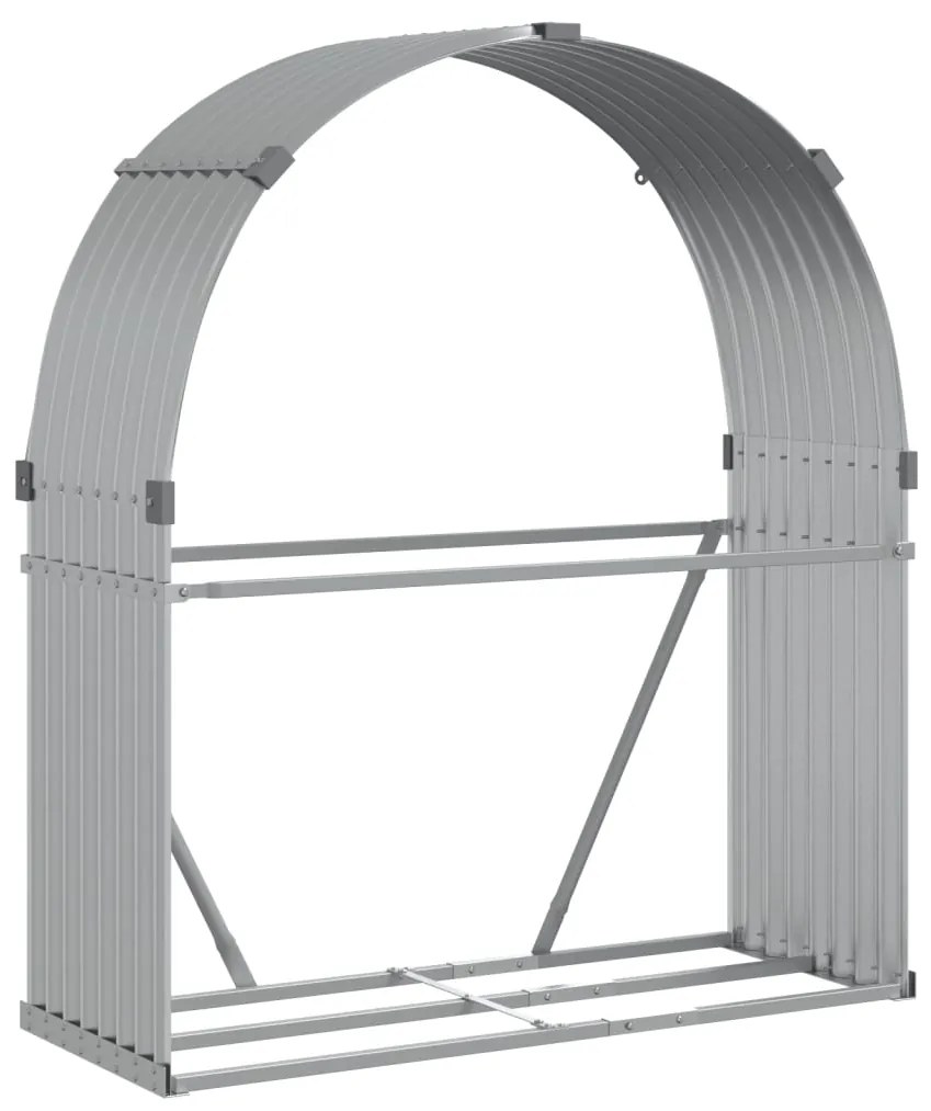 Držiak na polená strieborný 120x45x140 cm pozinkovaná oceľ