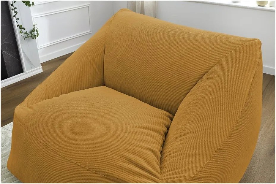 Žltý menčestrový sedací vak Lilibet – Bobochic Paris