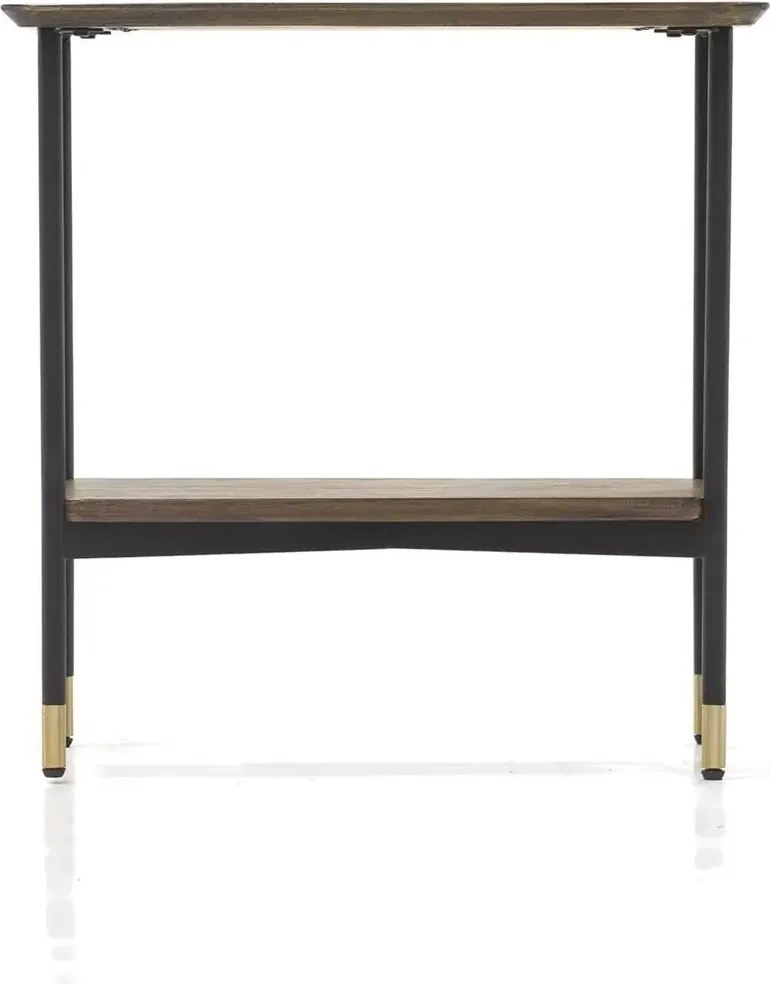 Odkladací stolík Maze 60 cm z masívu hnedý/čierny