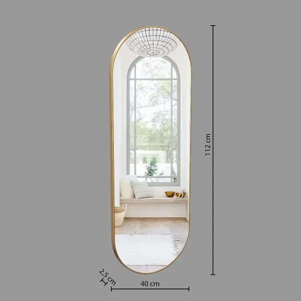 Atmosphera - Nástenné zrkadlo SELENA 112x40 cm zlatá