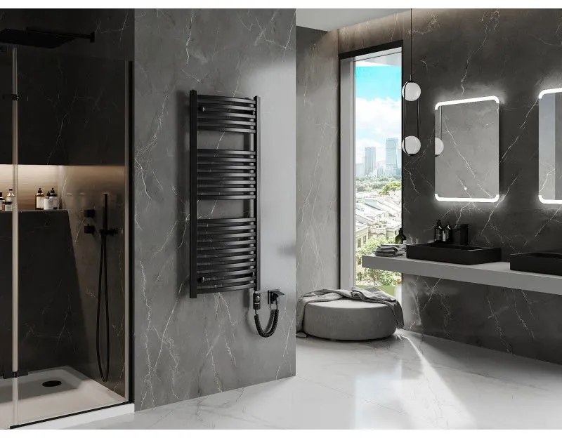 Mexen Helios, elektrické vykurovacie teleso 1200 x 500 mm, 600 W, čierna, W103-1200-500-2600-70