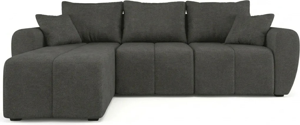 Rozkladacia obojstranná sedacia súprava do L SEVIO 246x145 cm, tmavo sivá + 2 vankúšiky ZDARMA