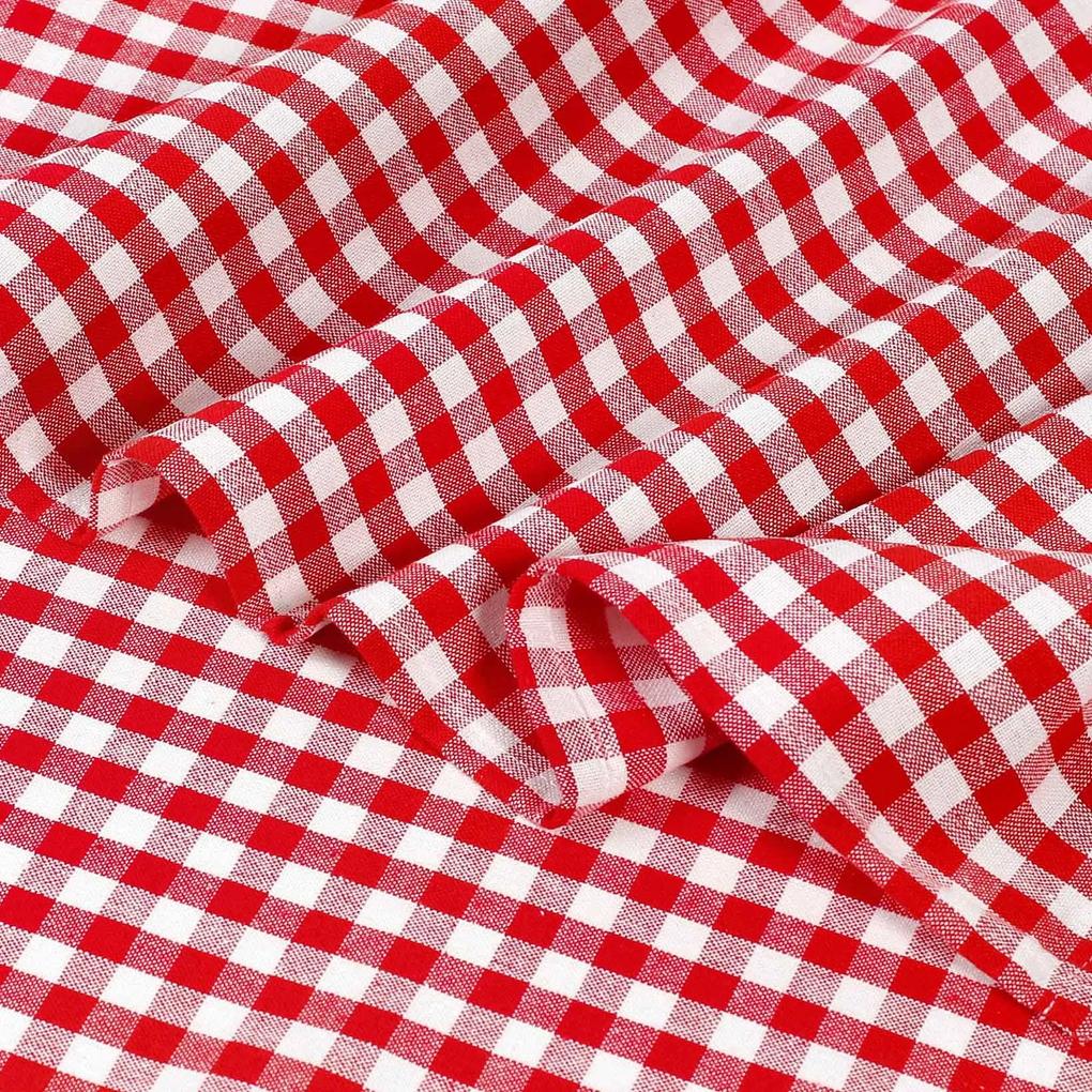 Goldea kuchynská bavlnená utierka - malé červeno-biele kocky 50 x 70 cm