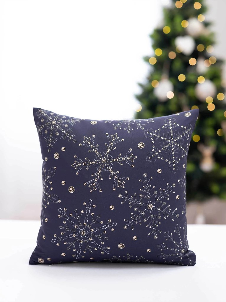 Tiptrade Vianočná obliečka na vankúšik 40 × 40 cm – Vločka s Perlami