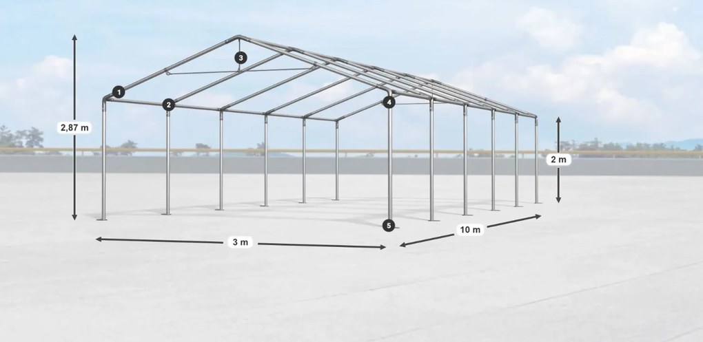 Bestent Skladová hala/ garáž 3x10x2m Comfort PE 240g