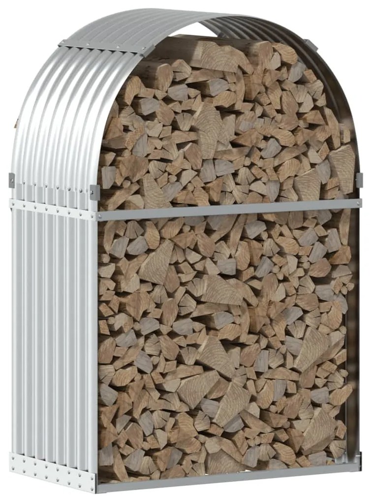 Držiak na polená strieborný 80x45x120 cm pozinkovaná oceľ