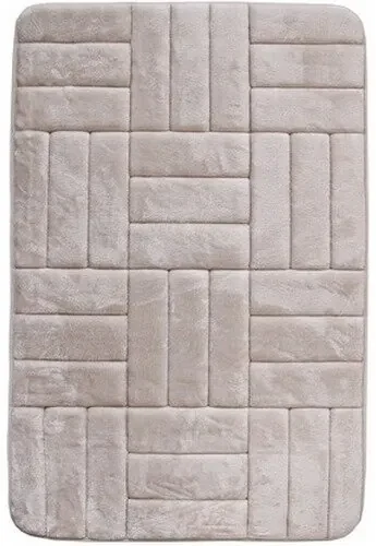 VOPI Kúpeľňová predložka s pamäťovou penou Štvorce krémová, 40 x 50 cm