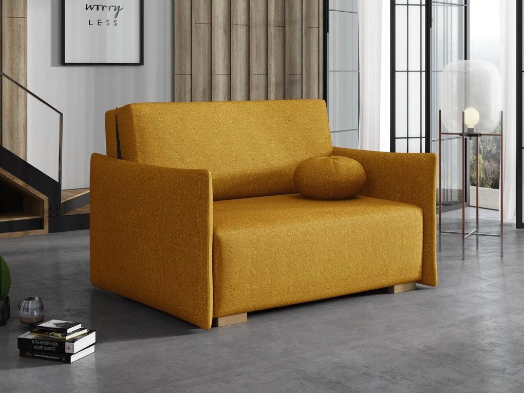 Rozkladacia pohovka Carivia Glov II (horčicová) (s úl. priestorom). Vlastná spoľahlivá doprava až k Vám domov. 1105454