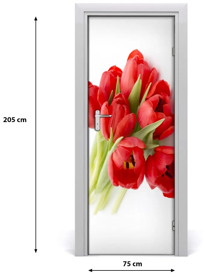 Fototapeta samolepiace červené tulipány 75x205 cm