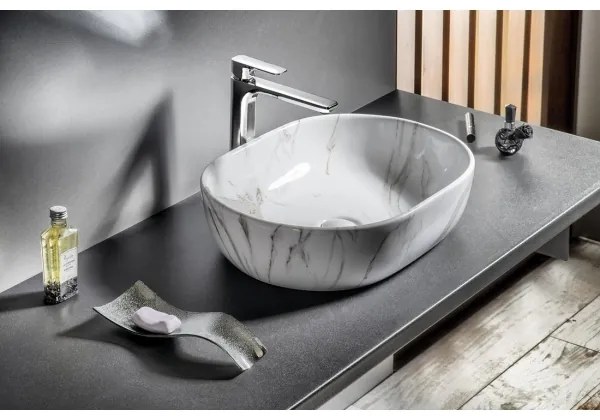 Sapho - Umývadlo na dosku DALMA 59x42 cm keramika/Carrara