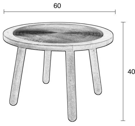 Odkladací stolík z mangového dreva Zuiver Dendron, ⌀ 60 cm