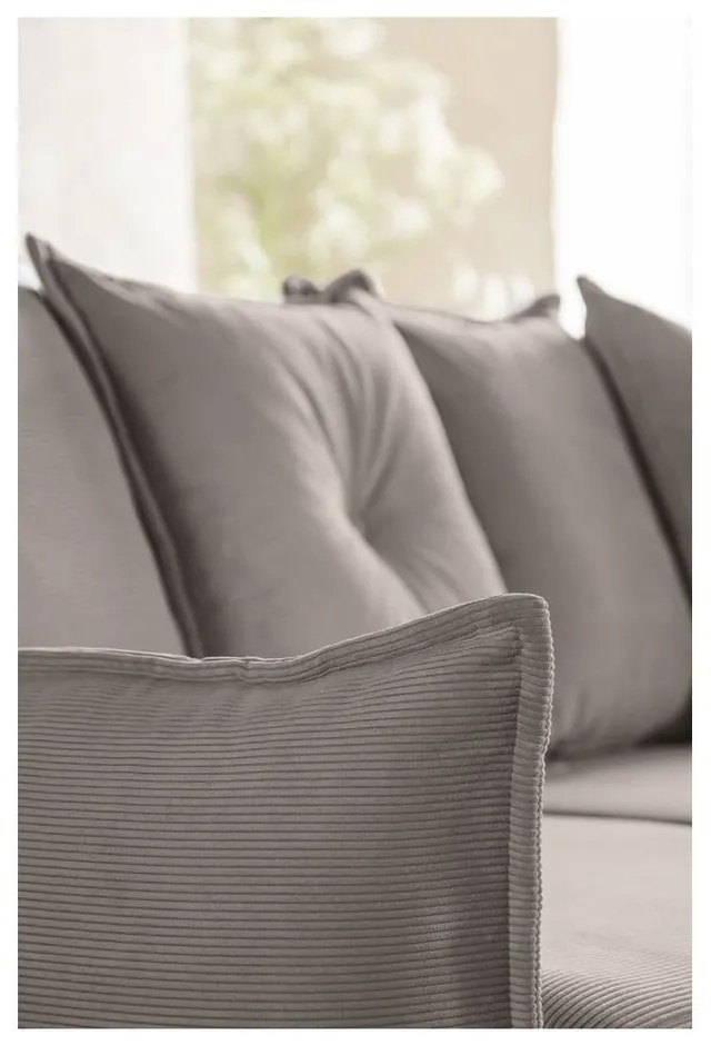 Svetlohnedá menčestrová rozkladacia rohová pohovka (variabilná) Lazy Lukka – Miuform