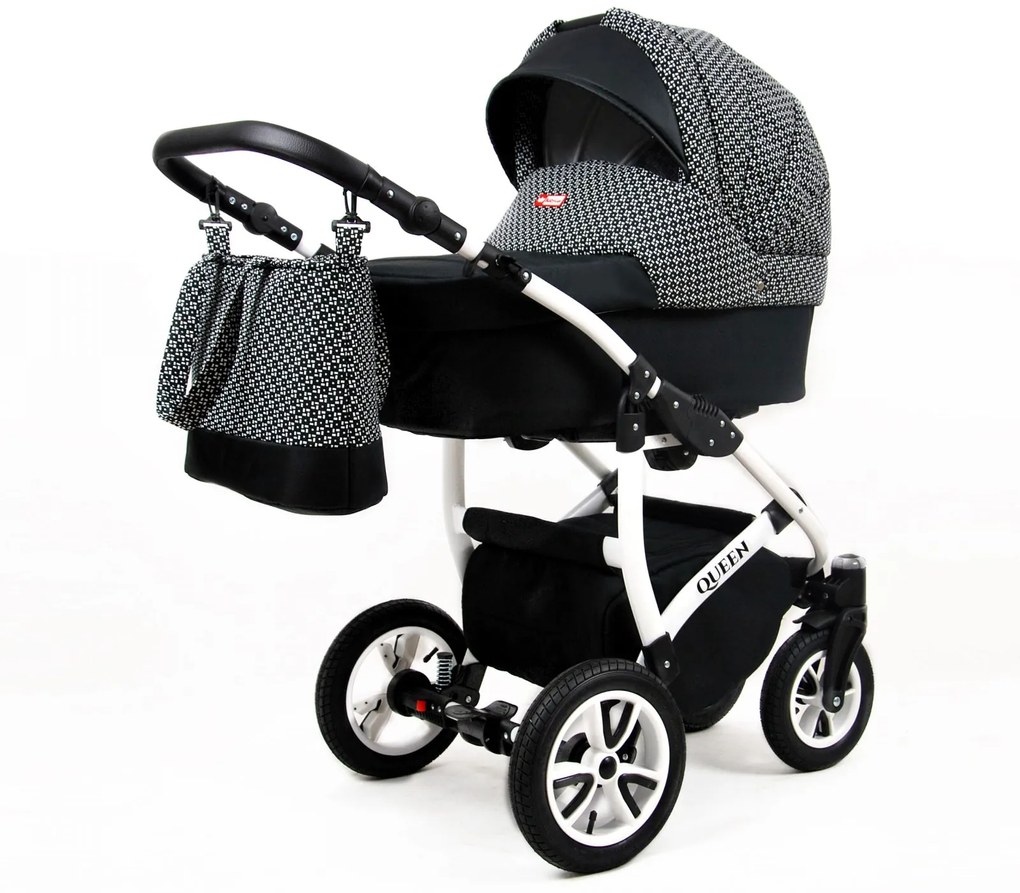 Kombinovaný kočík Raf-pol Queen - Classic Black (3-kombinácia)