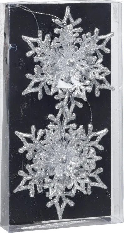 Snehové vločky – strieborné 2 ks 11 cm