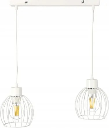 LED stropná závesná lampa s nastaviteľným guľovým materiálom biela