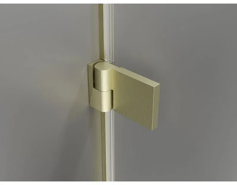 Mexen Lunar-B Duo, výklopný sprchový kút 90 x 90 cm, 8mm číre sklo, zlatý matný profil, 832-090L-090P-55-00