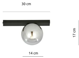 Stropné svietidlo FIT 1xE14/10W/230V čierna/šedá