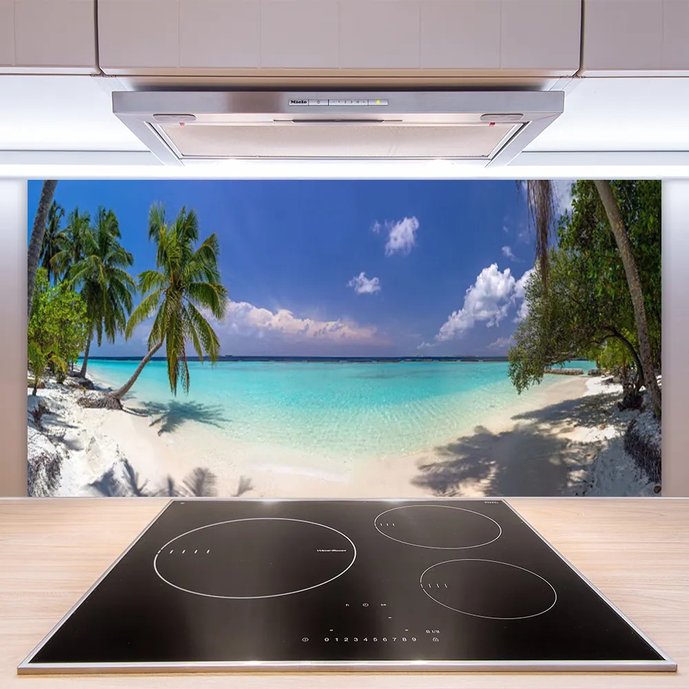Nástenný panel  More pláž palma krajina 125x50 cm