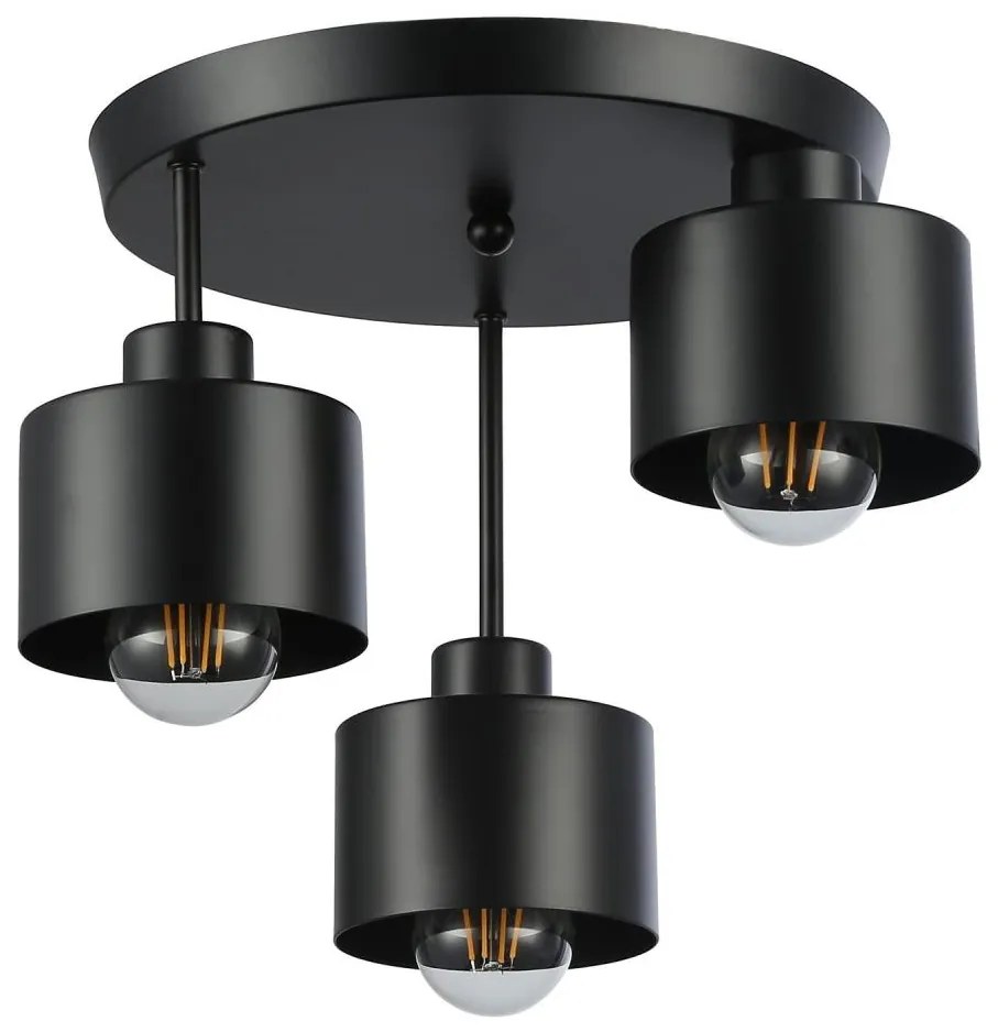 MAXLED Luster na tyči 3xE27/35W/230V pr. 30 cm čierna MX0236