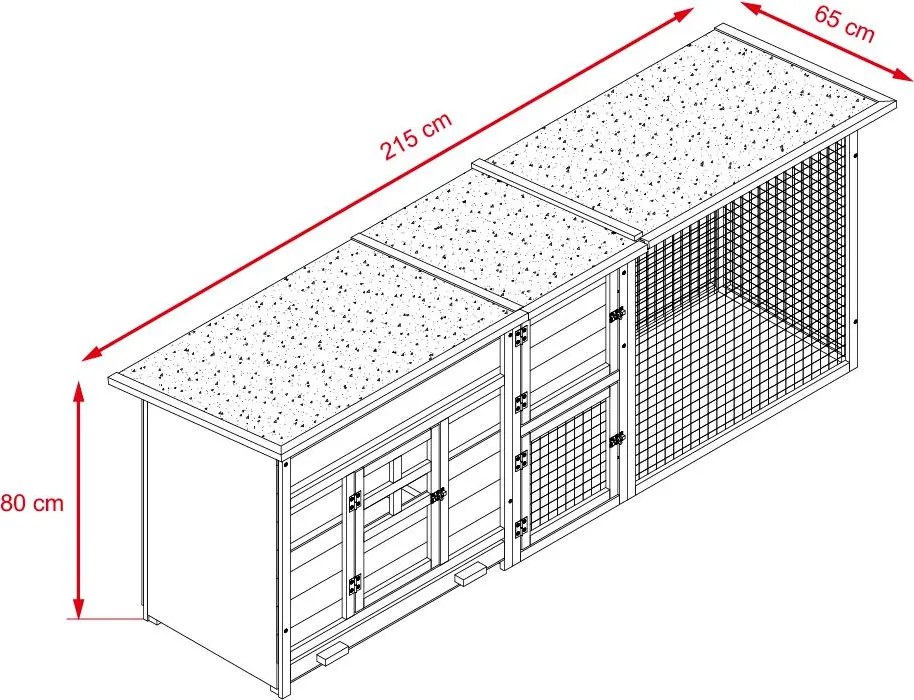 Kurník Avenberg IRIS 215 x 65 x 80 cm hnedý