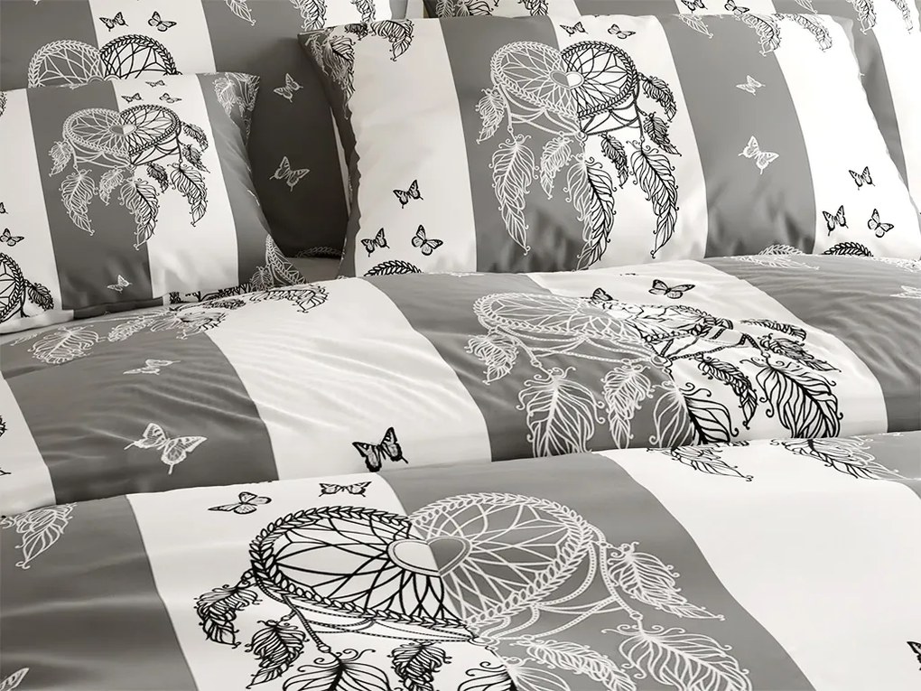 Bavlnené obliečky TIRLAN sivo-biele Rozmer obliečky: 70 x 90 cm | 140 x 200 cm